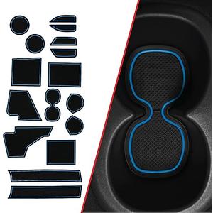 CupHolderHero fits Mitsubishi Outlander Sport Accessories 2018-2023 Premium Custom Interior Non Slip Anti Dust Cup Holder Inserts, Center Console Liner Mats, Door Pocket Liners16pc Set (Blue Trim)