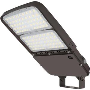 300W LED Parking Lot Light with Dusk to Dawn Photocell, Outdoor Dimmable Area Lights with Trunnion Mount, 45000LM 5000K Daylight 100-277V IP65, Power Selectable (300W/240W/200W) ETL