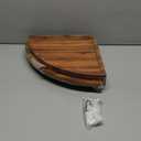 Demigo Floating Round Corner Shelves for Wall 2pcs - Acacia Wood Wall-Mounted Storage Shelves for Home Decor, Space Saving Displays for Living Room, Kitchen, Office, and Bedroom (Natural Brown)