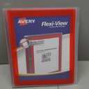 Avery Flexi-View 3 Ring Binder, 1 Inch Round Rings, 1 Red Binder (17606)