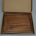 PATIKIL Wood Serving Tray 10x7 Inch Outer Base, Rectangular Decorative Platter for Home Decor Kitchen Table Candle Holder, Brown