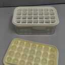 Brigii Ice Cube Tray with Lid&Bin, Ice Cube Mold with 56 Cubes, Stackable Ice Trays for Freezer with Easy-Release Silicone Bottom, for Drinks, Coffee, cocktail (White)