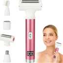 2025 Led Display Electric Razor,Beauty Women's Wet & Dry Electric Shaver, Painless 4 in 1 Painless Body Razors,Cordless 3-Blade Ladies Shaver for Legs, Arm, Underarms, Bikini (Pink)