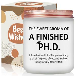 Risnoae PhD Graduation Gifts - 2026 Doctorate Degree Present for Women, Her, Friend - Doctoral Graduates Scented Candle, PhD Students Congrats Congratulations Grad Present