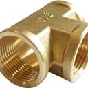 Joywayus 3/4 NPT Threaded Brass Pipe Fitting Tee T 3-Way Female Adapter