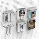 SSNEWOG 6 Pack Literature Display Shelf for Pegboard, Metal Wire Peg Board Magazine Holder, Pegboard Shelves Accessory for Trade Shows, Exhibitions, Offices, and Retail Stores, Black