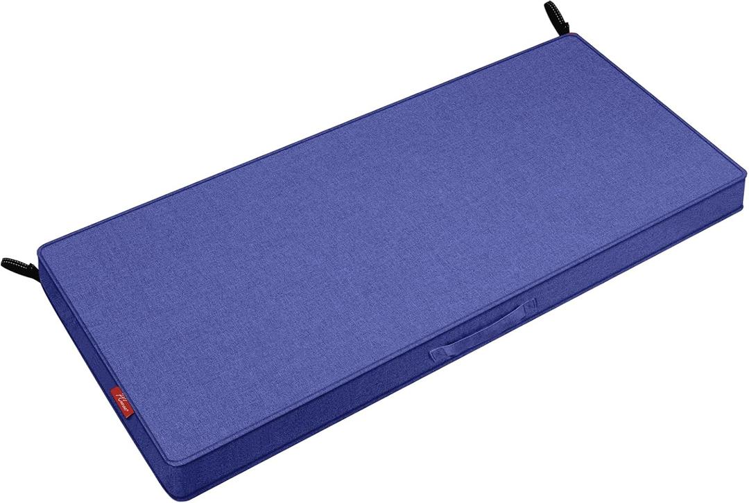 Pcinfuns Outdoor Bench Cushions,59 x 18 x 3 Inch Patio Furniture Water-Resistant Chair Cushion,Loveseat Garden Sofa Settee Couch Swing Pads with Handle and Adjustable Straps,Deep Blue