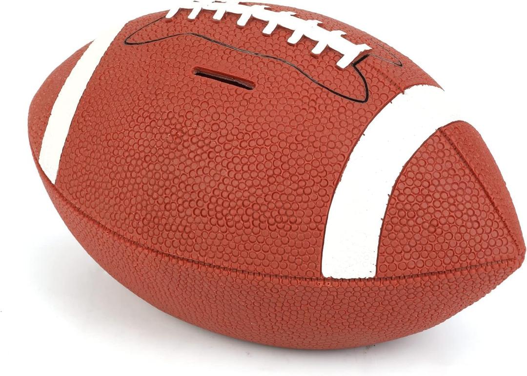 H&W Football Piggy Bank (Small Size) for Boys, Shatterproof Rugby Sports Themed Coin Bank, Super Bowl Gift for Kids