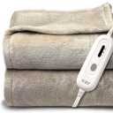 Tefici Electric Heated Blanket Twin,Super Cozy Soft 2-Layer Flannel 62" x 84" Heated Twin Size with 3 Heating Levels 8 Hours Auto Off, Machine Washable, ETL and FCC Certified, Home Office Use,Camel