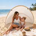 Beach Sun Shade Pop up Tent, Small Foldable Half Beach Tent Easy Set Up, 66.9 X 47.2 X 31.5 Inches