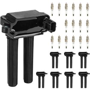 Ignition Coils & Iridium Spark Plugs UF504 for Dodge Jeep Challenger Charger Durango Ram 1500 2500 3500 Commander Grand Cherokee Chrysler 300 5.7L 09 10 11 12 13 14 15 16 17 18 19 20-8 Set