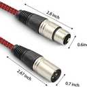 Premium XLR Male to Female 3 Pin Plug Nylon Braided Shielded Professional Mic Audio Balanced Cable for Recording Applications,Mixers,Speaker Systems (2m/6ft)