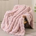 Faux Fur Throw Blanket,60x80 Inch Pink Soft Fluffy Plush Blanket for Bed, Sofa & Bedroom Décor Washable Gifts for Women, Twin