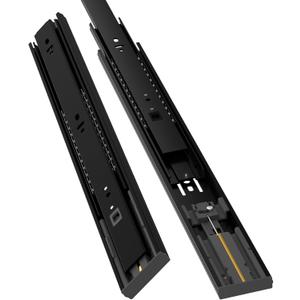 1 Pair Soft Close Drawer Slides Rails 12 14 16 18 20 22 24 Inch 100 lb Load Capacity Side Mount Full Extension Cabinet Runner Self Slow Closing Ball Bearing Metal Dresser Black， 20 inch