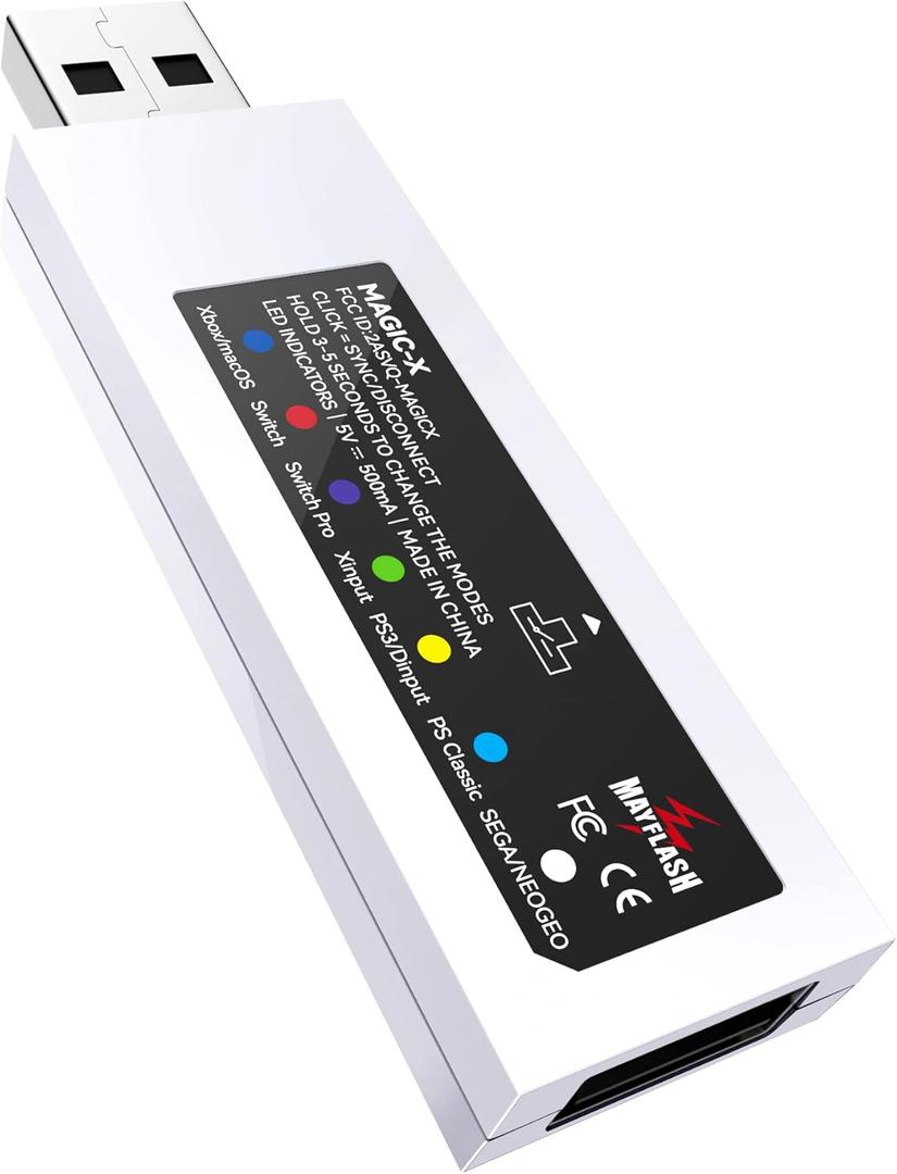 MAYFLASH Magic-X Wireless Bluetooth USB Adapter for Xbox Series S/X, Xbox One, Switch, macOS, Windows, Raspberry Pi, Compatible with PS5, PS4, Xbox Bluetooth Controller and More