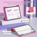 OKP Case for iPad 11th Generation 11-inch (A16) 2025, for 10.9'' iPad 10th Gen 2022, Slim Lightweight i Pad 11/10 th Gen Protective Cover with Trifold Stand, Auto Wake/Sleep, Clear PC Back Shell, Pink