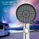 RV Shower Head with Hose, High Pressure 5 Mode Shower head Replacement, Showerheads for RV/Campers, Travel Trailer, Motorhome for Water Saving, Handheld Shower Head Holder and Hose, On Off Switch