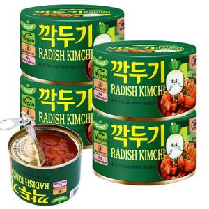 DELIEF Cubic Radish Kimchi - Authentic Korean Radish, Vegan, Gluten-Free, Shelf-Stable Canned, No Preservatives, 5.64 oz/160 g (4 Packs)