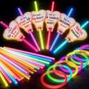 36 Pack Neon Valentine's Day Gift Cards with Glow Sticks, Glow in The Dark Party Favors for Classroom Exchange, School Prizes, Kids Valentine's Party Supplies Glow Stick Bracelets and Necklaces