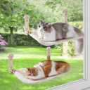 Cat Window Perch, Cordless Foldable Cat Window Hammock with Removable Soft Cover for Indoor Cats, Resting Seat for Inside (Yellow, 2 Pack)