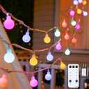 Minetom Globe String Lights, 33 Feet 100 Led Fairy Lights Plug in, 8 Modes with Remote Mini Globe Lights for Indoor Outdoor Bedroom Party Garden Christmas Tree Easter Decoration, Multicolor