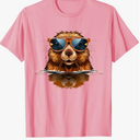 Pretty Sunglasses Animals for Beavers Costume Boys and Girls T-Shirt Pink Small