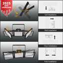 450W 2024 Plus New Upgraded LED Outdoor Flood Light, 45000LM 6000K Daylight White IP66 Waterproof, Stadium Lights, 3 Heads Adjustable Outdoor Floodlight Security Lights for Yards, Patios, Street (Black)