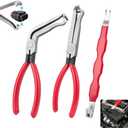 Ainiv 3 Pieces Electrical Disconnect Pliers, Automotive Electrical Connector Removal Tool, Automotive Electrical Terminal Connector Separator Removal Tool for Cars Trucks, Red