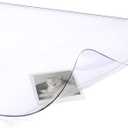 Oterri Clear Writing Desk Pad, 12x24 Heat Resistant Waterproof PVC Round Edge Durable Desk Protect Mat, Anti-Static Writing Mat Table Protector