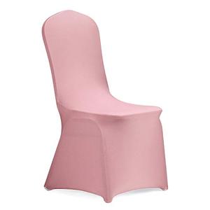 Peomeise Stretch Spandex Chair Cover for Wedding Party Dining Banquet Event (Dusty Rose, 6)