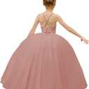 Flower Girl Dress Crossed Straps Lace Wedding Dresses Party Bridesmaid Ball Gown (Pink)