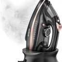 Martisan Cordless Iron for Clothes, 1600W, Wireless, Rapid Heating, Retractable Cord, Power Charging Base, Ceramic Soleplate, Auto-off, Anti-calc, Anti-drip, Self Clean (Black)