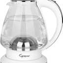 Capresso H2O Glass Kettle, 240.02, White and polished chrome, 48 ounces