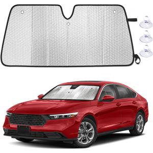EcoNour Accordion Foldable Windshield Sun Shade Fit for Honda Accord 2023-2024 2025 2026 Sunshade, Front Car Window Shades Sun Visor, Blocks UV Rays & Heat, Car Accessories