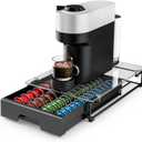 EVERIE Coffee Pod Drawer Organizer for Nespresso Machines,High-Capacity Storage for Vertuo Capsules,Smooth Pull-Out Design, Fits Under Coffee Makers (12W x 16.5D x 3.5H)