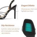 HARENCE Heels for Women Stilettos Sandals: Square Open Toe Strappy High Heeled Ankle Strap Rhinestone Dress Shoes for Wedding Prom Party Bridesmaid (Black)