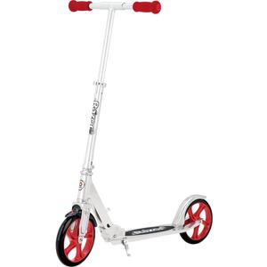 Razor A5 Lux Kick Scooter for Kids Ages 8+ - 8" Urethane Wheels, Anodized Finish Featuring Bold Colors and Graphics, for Riders up to 220 lbs (Red)