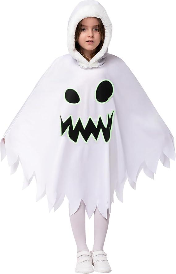 Spooktacular Creations Girls Ghost Costume, Scary Halloween Costume for Kids, Ghost Dress Cape for Cosplay