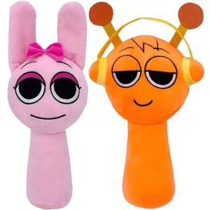 Sprunky Plush Toys(2Pcs), 8 Inch Soft Stuffed Plushies for Boys & Girls, Cute Game Inspired Plush Doll, Fun Birthday Gift, Toys for Collectors & Fans, Home & Party Decor (Orange+Pink)
