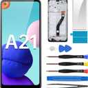 for Samsung Galaxy A21 Screen Replacement with Frame LCD Display Touch Digitizer Full Assembly Fix Glass with Repair Tools Kit SM-A215U SM-A215U1