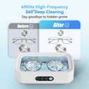 Ultrasonic Jewelry Cleaner Machine: 49KHz Ultrasonic Cleaner with 3 Cleaning Modes for Jewelry,Glasses,Rings,Watch Strap,Dentures,Retainers,Coins,Earring,650ML 304 Stainless Steel Tank(White)