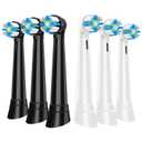 Replacement Heads Compatible with Oral B iO for Gentle Dental Care, Toothbrush Compatible with Oral B iO 2/3/4/5/6/7/8/9/10 Series Electric Toothbrush, Medium Bristles (6 Black/White)