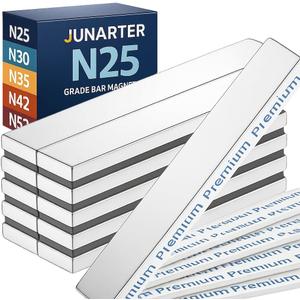 10Pack Powerful Neodymium Bar Magnets, 60 x 10 x 3 mm Rare Earth Magnet Bar, Rectangle Magnet, Neodymium Magnets with Double Sided Adhesive Backing for Outdoor, Fridge, Whiteboard