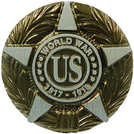 Aluminum Grave Marker WWI, Cemetery Memorial Flag Holder, Veteran Plaque, Made in USA