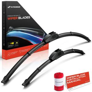 A-Premium Pack of 2 Windshield Wiper Blades with Wear Indicator & Towel - Compatible with Nissan Rogue 2008-2013, Rogue Select 2014-2015, Versa 2007-2012 - 26" and 14", Hook, Left and Right