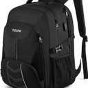 Extra Large Backpack for Men 55L,18.4Inch Travel Laptop Backpack with USB Charging Port Business Flight Approved Carry On Backpack,TSA Big Capacity Heavy Duty Computer Bag College Bookbag,Black