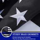AZCOVER Embroidered Stars Thin Blue Line Flag, 3x5 FT Police Flags for Outdoor, Heavy Duty Back The Blue Banner Lives Matter with 2 Brass Grommets All Weather Lasting