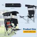 Nice C Chair with Canopy, Heated Camping Chair with Battery, Outdoor Sports Chairs with Shade, Heated Folding Umbrella Lawn Chairs, with Removable Footrest (1-Pack)