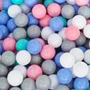 2.2in/ 5.5cm Ball Pit Balls, 100-Pack (Sky Blue + Pastel Blue + Sweet Pink + Light Gray + White) - Non-Toxic, Durable for All-Around Play, Ages 3+