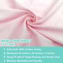 American Baby Company 2 Pack 100% Natural Cotton Fitted Mini Crib Sheets 38" x 24" - Soft & Breathable Small Nesting Portable Sheets, Fits Pack N Play Mattresses, Pink, for Boys & Girls